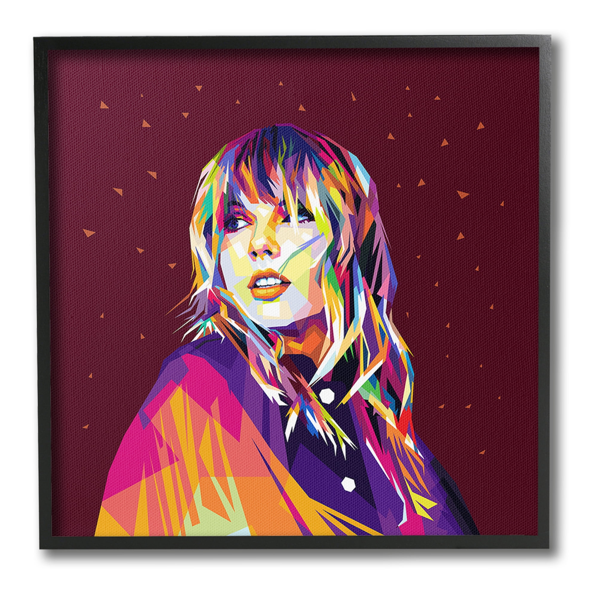 Stupell Industries Modern Hue Taylor Abstract Painting Black Framed Art Print Wall Art, 24 x 24