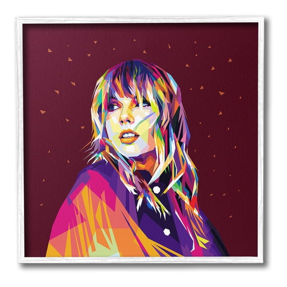 Stupell Industries Modern Hue Taylor Abstract Painting White Framed Art Print Wall Art, 12 x 12