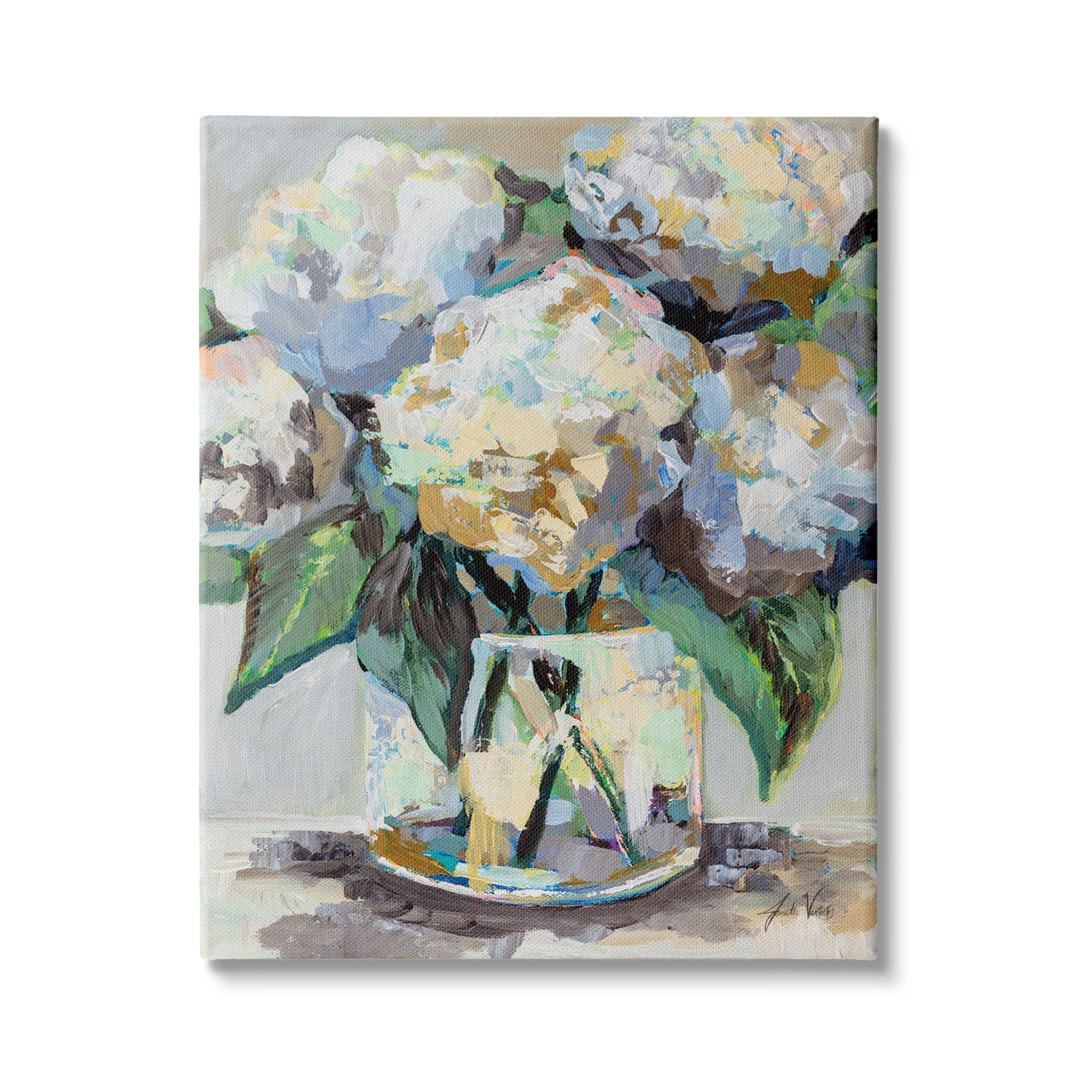 Stupell Industries Modern Hydrangea Flower Bouquet Abstract Floral Painting, 30 x 40,Design by Jeanette Vertentes