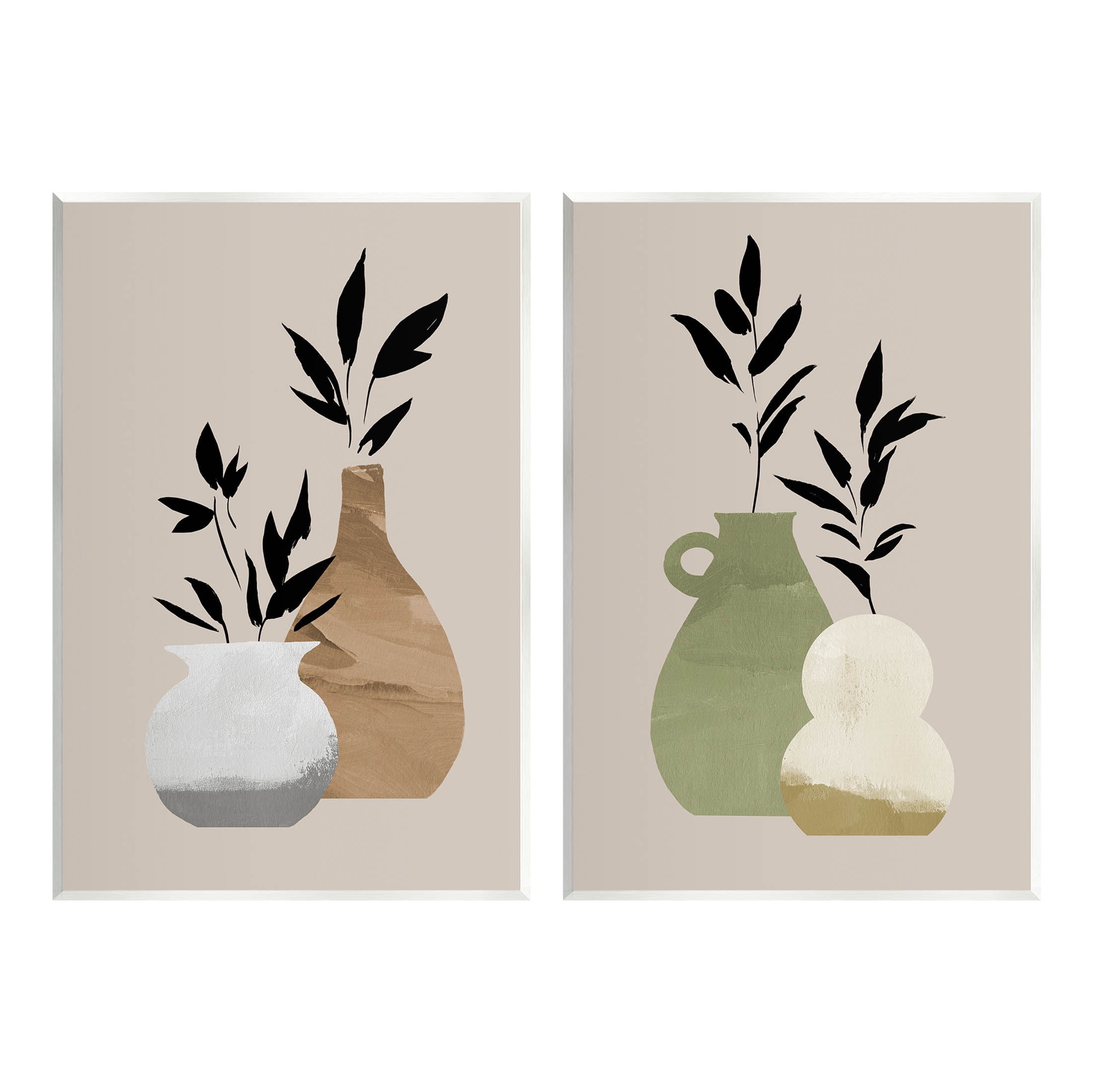 Stupell Industries Modern Ikebana Plant Vases Graphic Art Unframed Art Print Wall Art, Set of 2, Design by Jacob Green