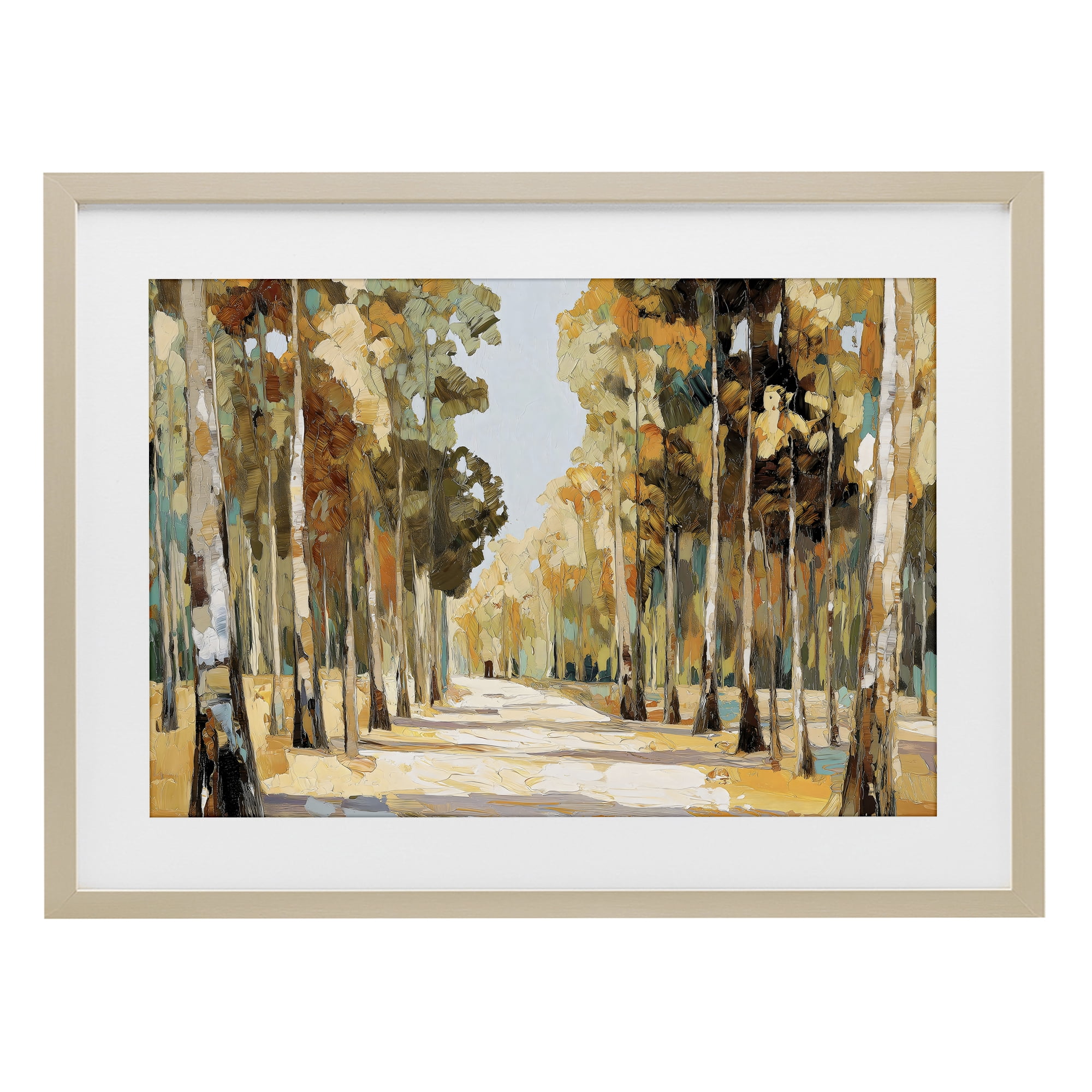 Stupell Industries Modern Impressionist Fall Forest Birch Framed Print Under Glass, design by Gina Kelly