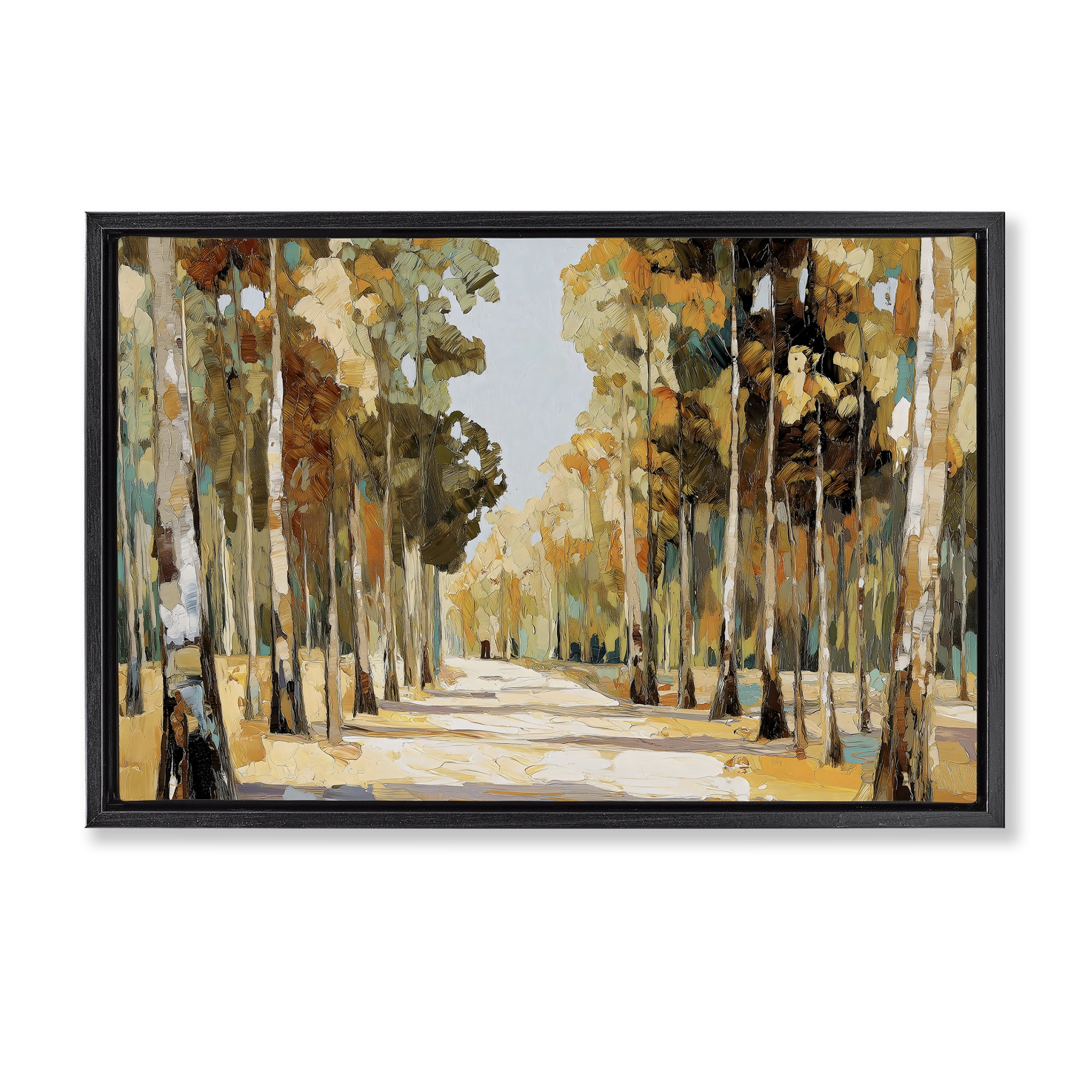 Stupell Industries Modern Impressionist Fall Forest Black Framed Floater Canvas Wall Art, design by Gina Kelly