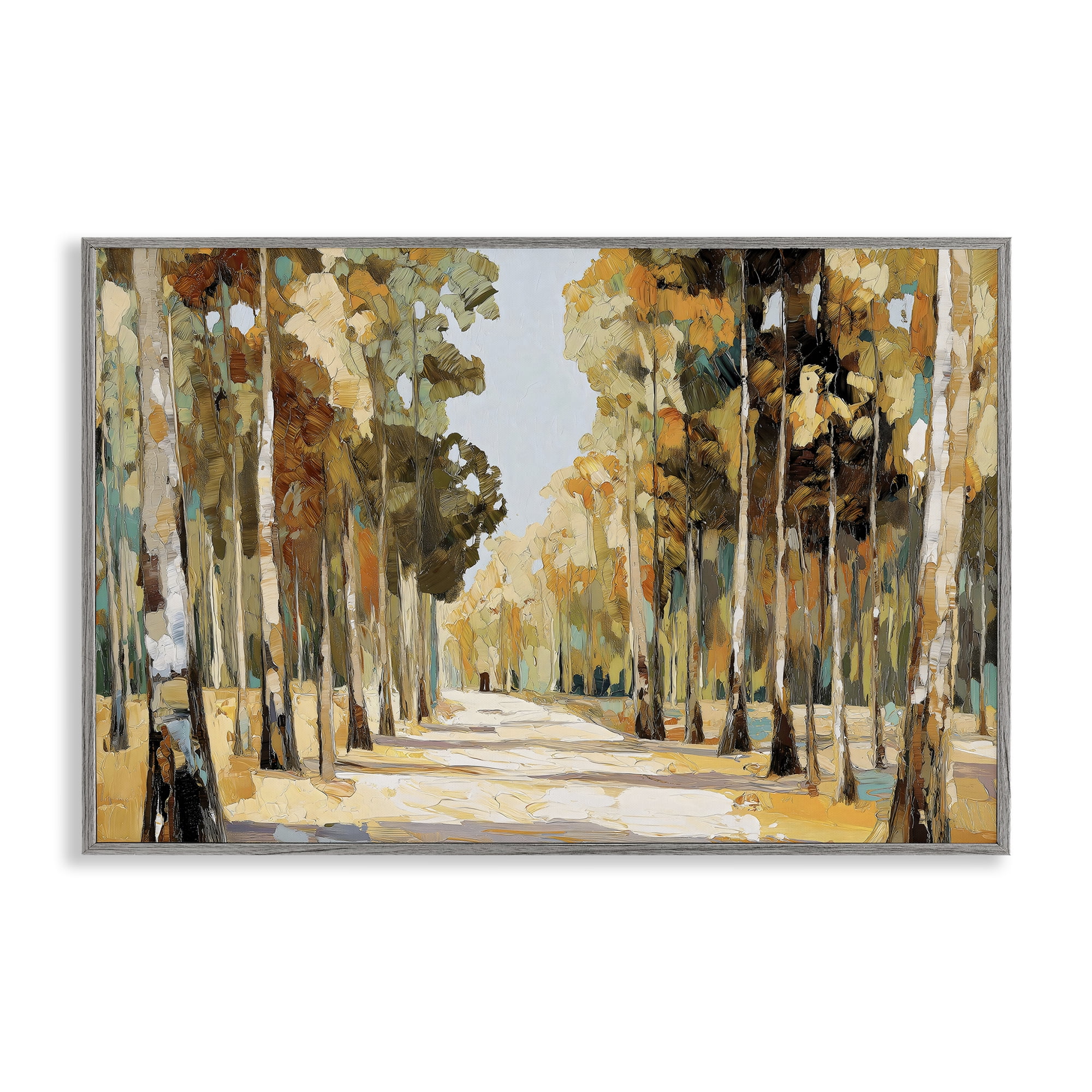 Stupell Industries Modern Impressionist Fall Forest Gray Framed Giclee Art, design by Gina Kelly