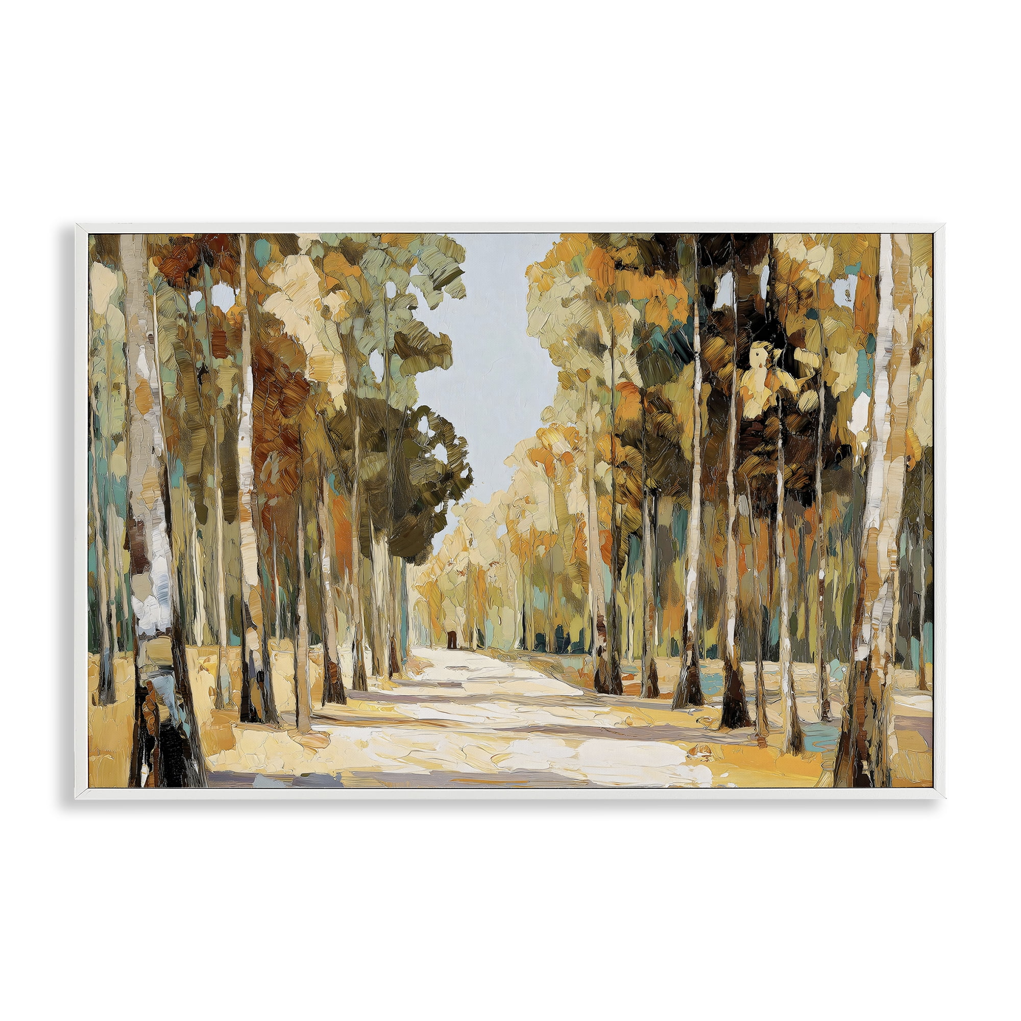 Stupell Industries Modern Impressionist Fall Forest White Framed Giclee Art, design by Gina Kelly