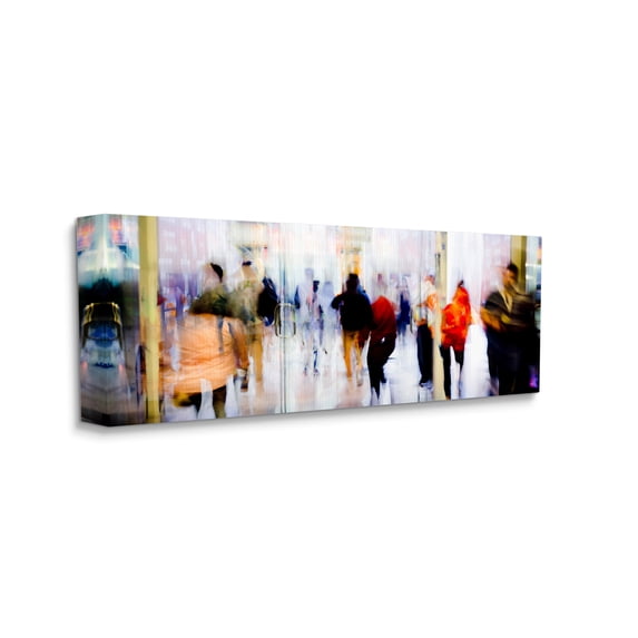 Stupell Industries Modern Industrial Crowd Abstract Long Exposure Abstract Photography Gallery Wrapped Canvas Print Wall Art, 10 x 24