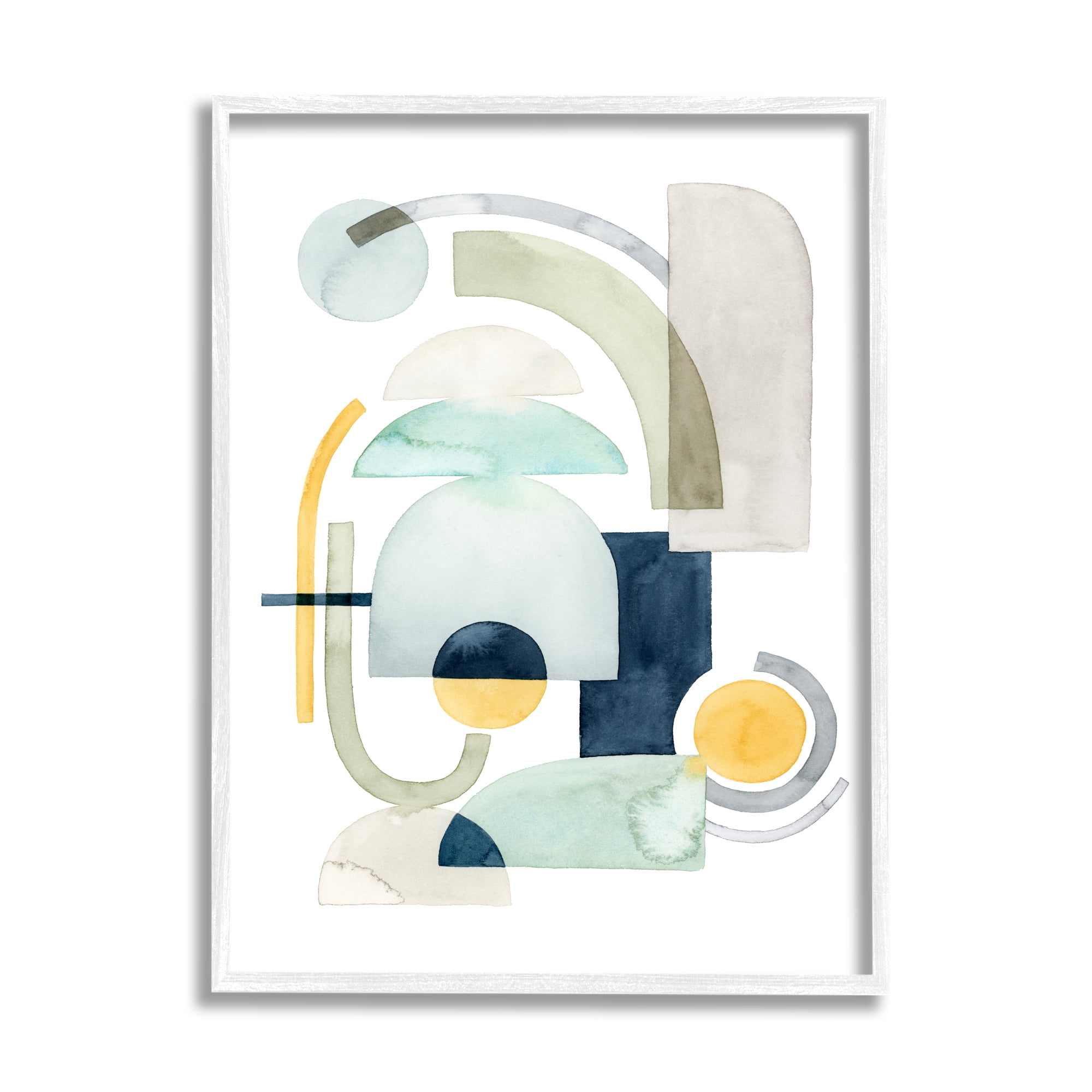 Stupell Industries Modern Industrial Shape Collage Abstract Green Blue Yellow, 16 x 20, Design by Grace Popp