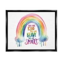 Stupell Industries Modern Inspirational Rainbow Inspirational Painting Black Floater Framed Canvas Art Print Wall Art, 21 x 17