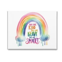 Stupell Industries Modern Inspirational Rainbow Inspirational Painting Gallery Wrapped Canvas Art Print Wall Art, 20 x 16