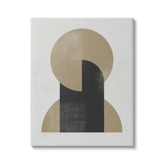 Stupell Industries Modern Intersecting Shapes Abstract Painting Gallery Wrapped Canvas Art Print Wall Art, 16 x 20