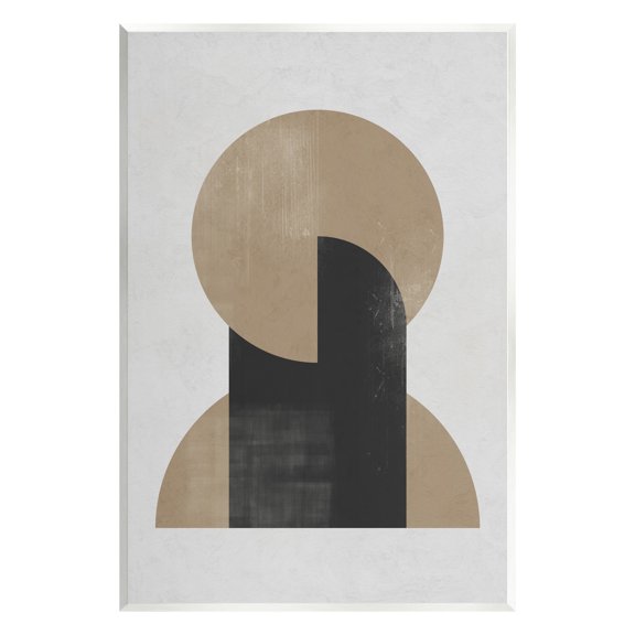 Stupell Industries Modern Intersecting Shapes Abstract Painting Unframed Art Print Wall Art, 13 x 19