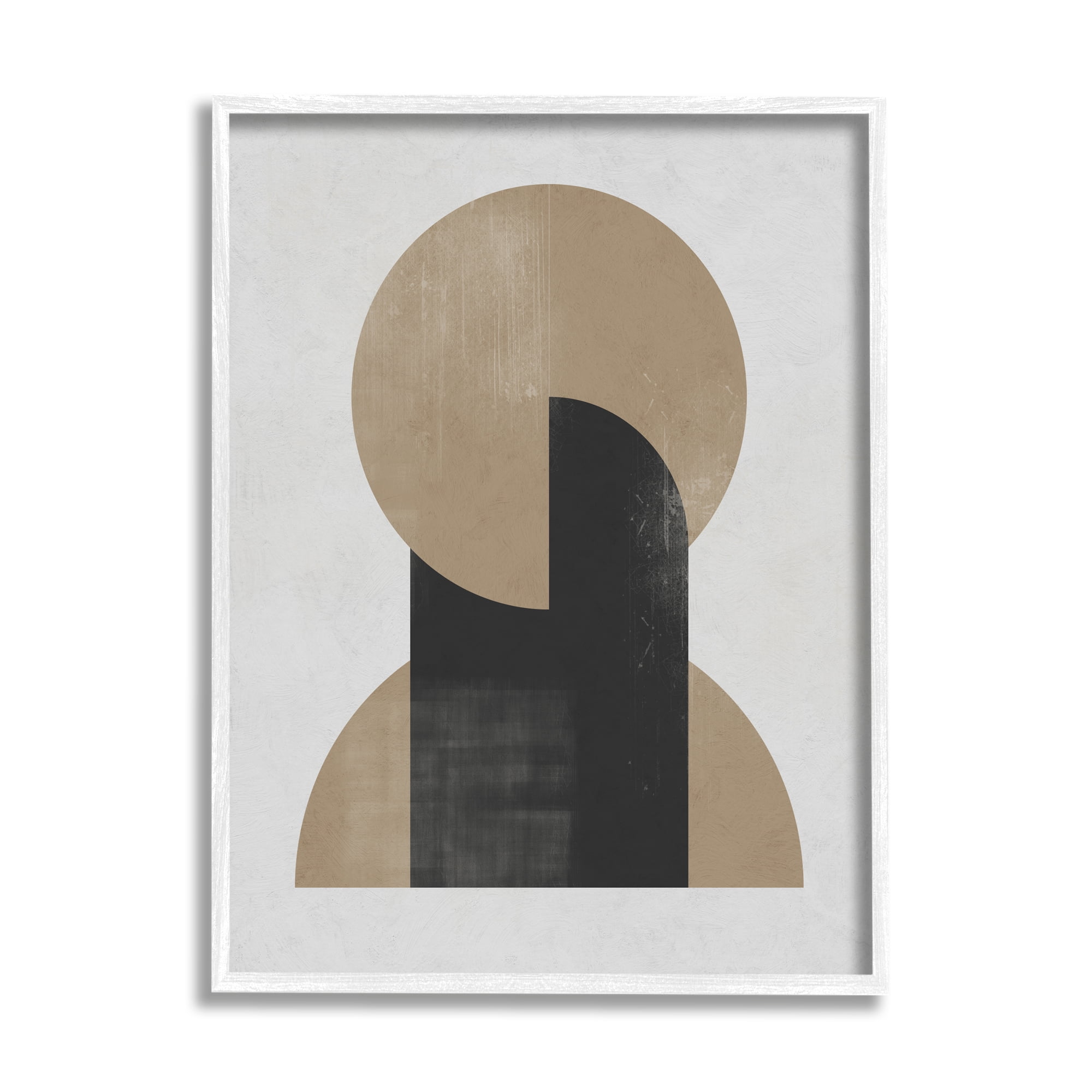 Stupell Industries Modern Intersecting Shapes Abstract Painting White Framed Art Print Wall Art, 11 x 14