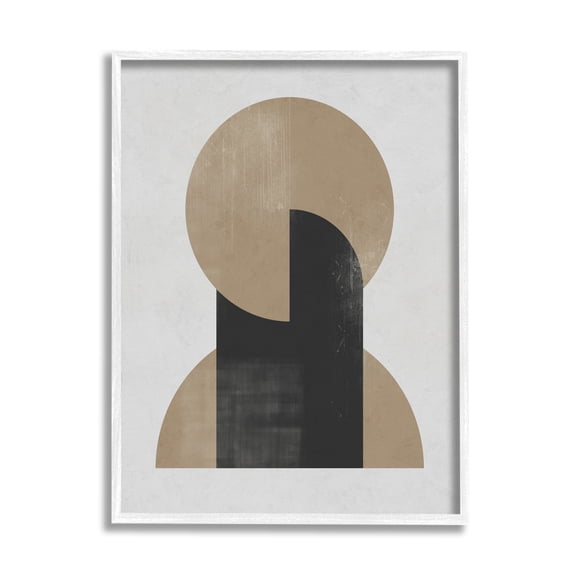 Stupell Industries Modern Intersecting Shapes Abstract Painting White Framed Art Print Wall Art, 11 x 14