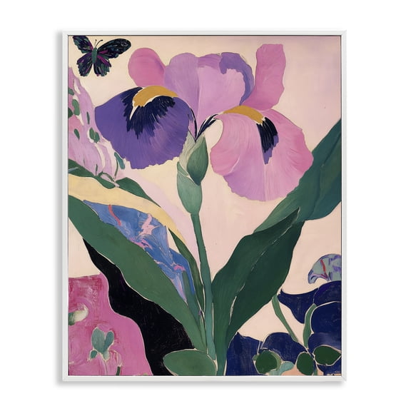 Stupell Industries Modern Iris Smiles White Framed Giclee Art, design by Annabelle Hall