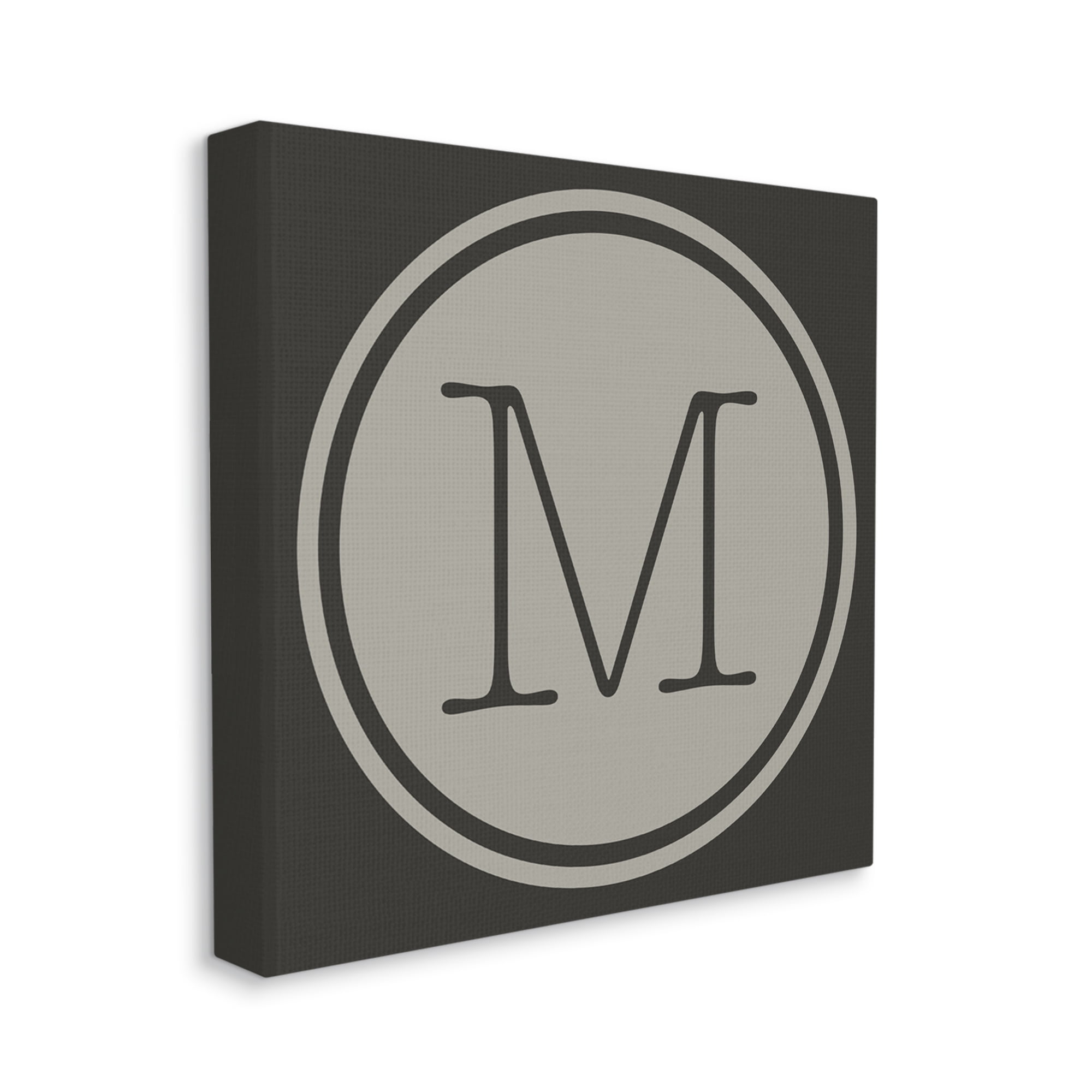 Stupell Industries Modern J Initial Round Elevator Key Shape Typography Painting Gallery Wrapped Canvas Print Wall Art, 30 x 30