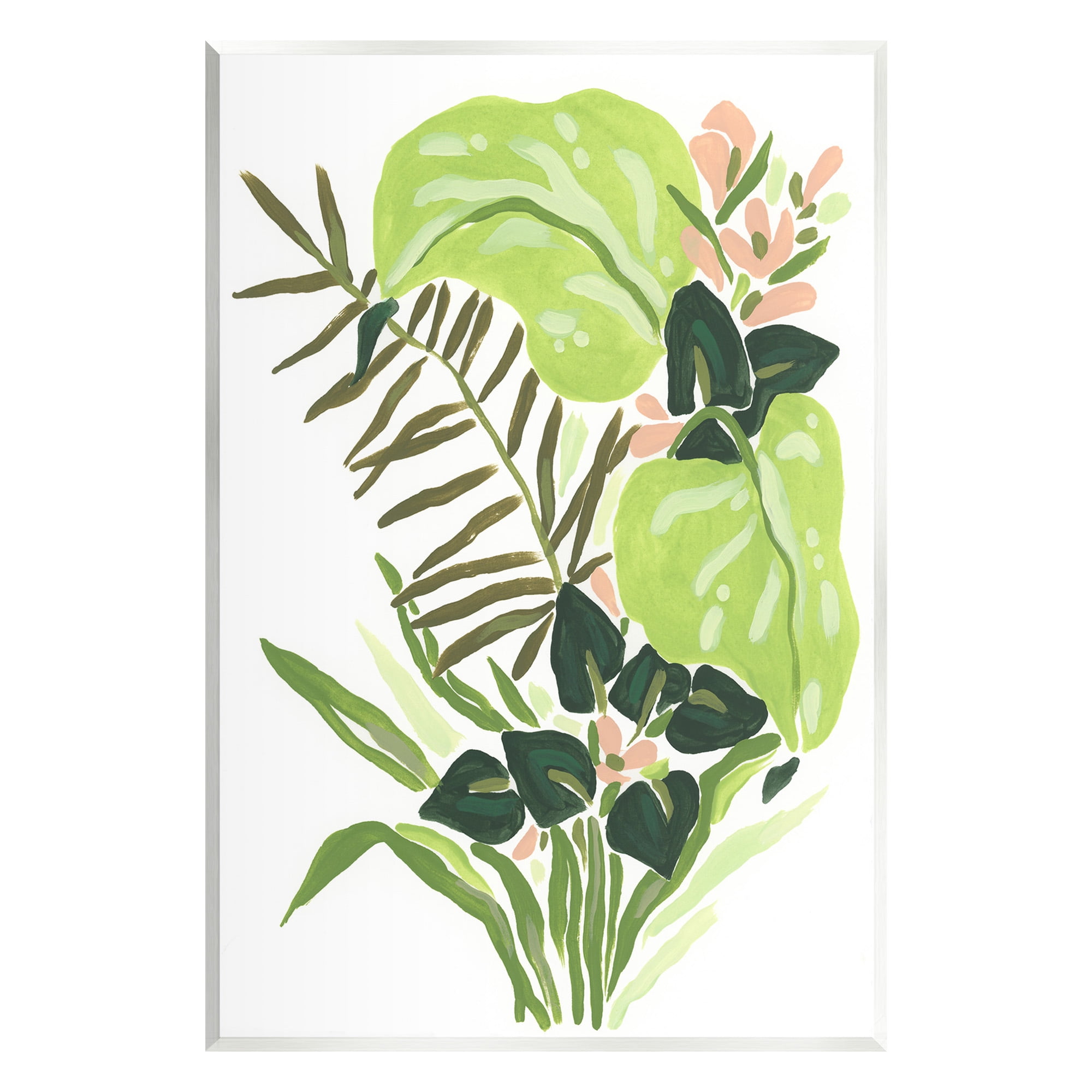Stupell Industries Modern Jungle Leaves Botanical & Floral Painting Unframed Art Print Wall Art, 13 x 19