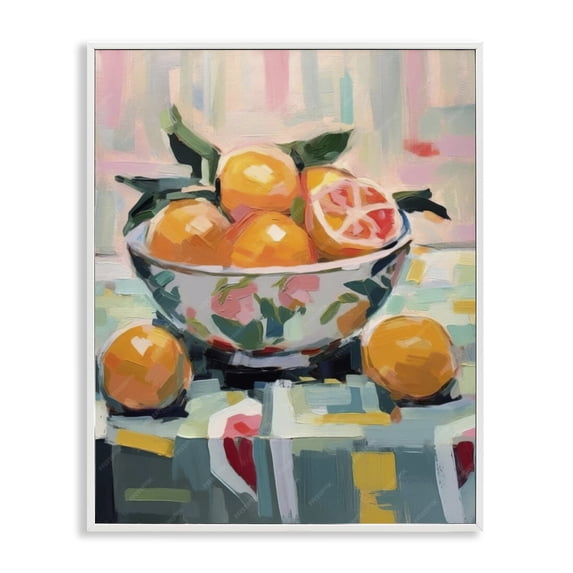 Stupell Industries Modern Kitchen Bowl of Oranges White Framed Giclee Art, 16 x 20, by LSR Design Studio