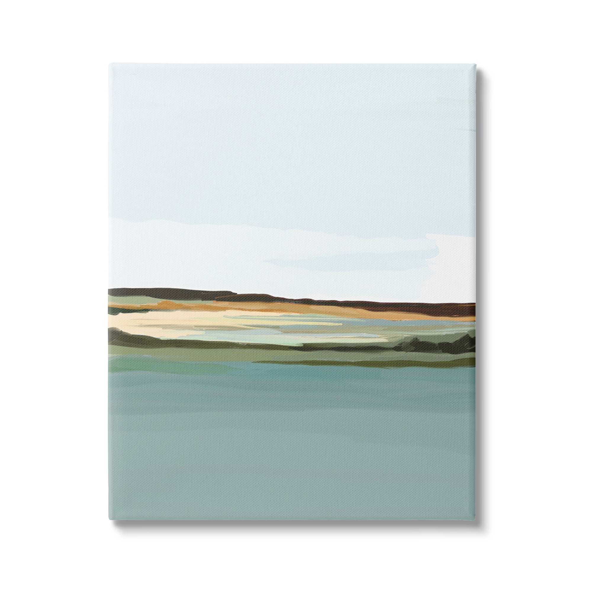 Stupell Industries Modern Lake Shore Abstract Painting Gallery Wrapped Canvas Print Wall Art, 16 x 20