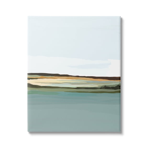 Stupell Industries Modern Lake Shore Abstract Painting Gallery Wrapped Canvas Print Wall Art, 36 x 48