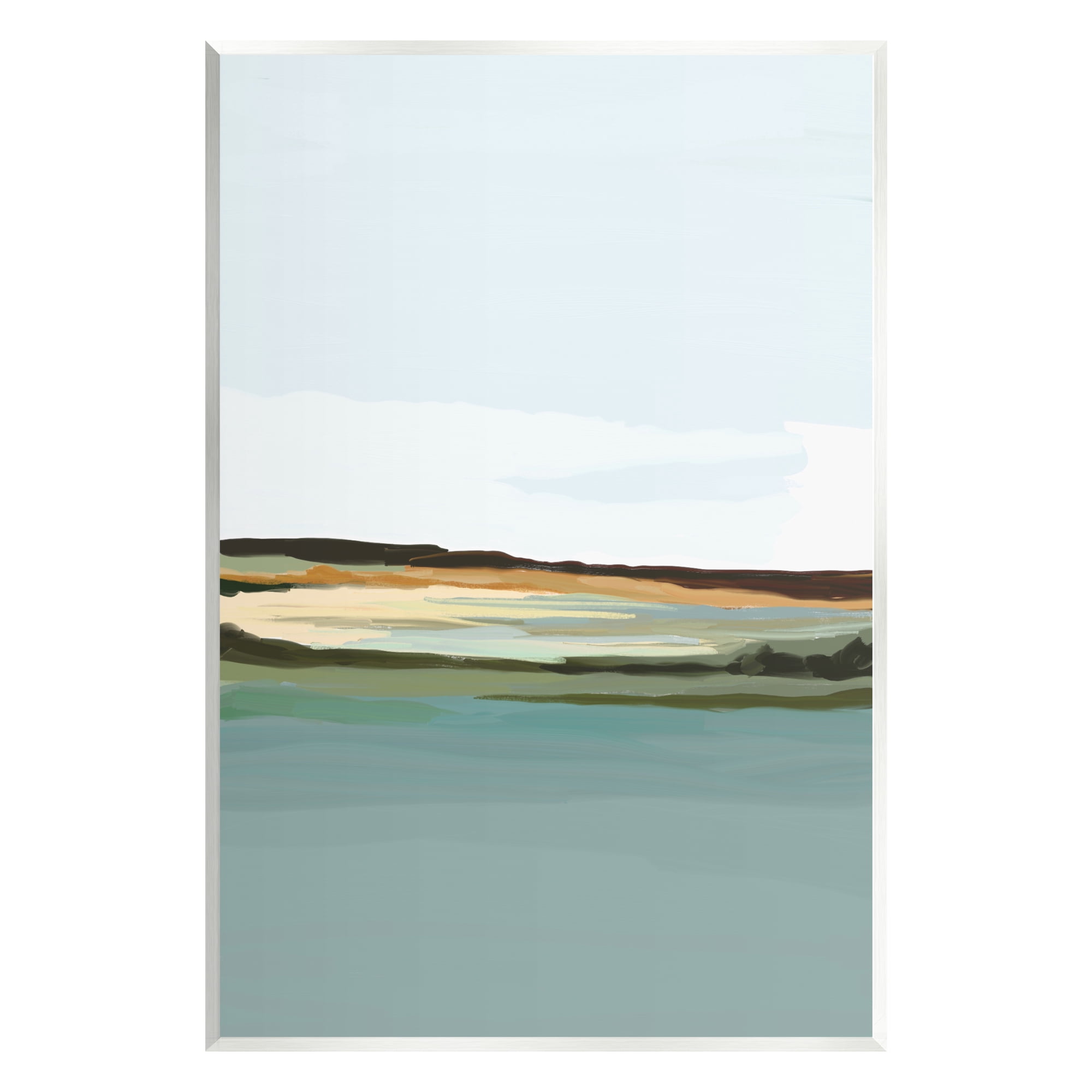 Stupell Industries Modern Lake Shore Abstract Painting Unframed Art Print Wall Art, 13 x 19