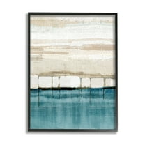 Stupell Industries Modern Landscape Abstraction Abstract Painting Black Framed Art Print Wall Art, 11 x 14