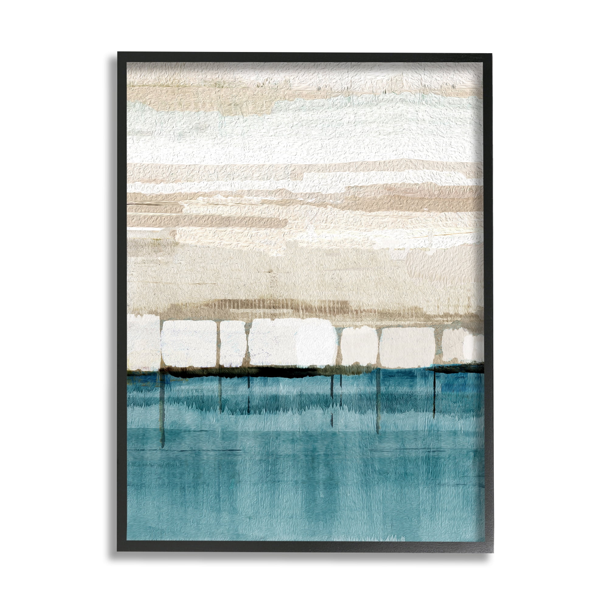 Stupell Industries Modern Landscape Abstraction Abstract Painting Black Framed Art Print Wall Art, 16 x 20