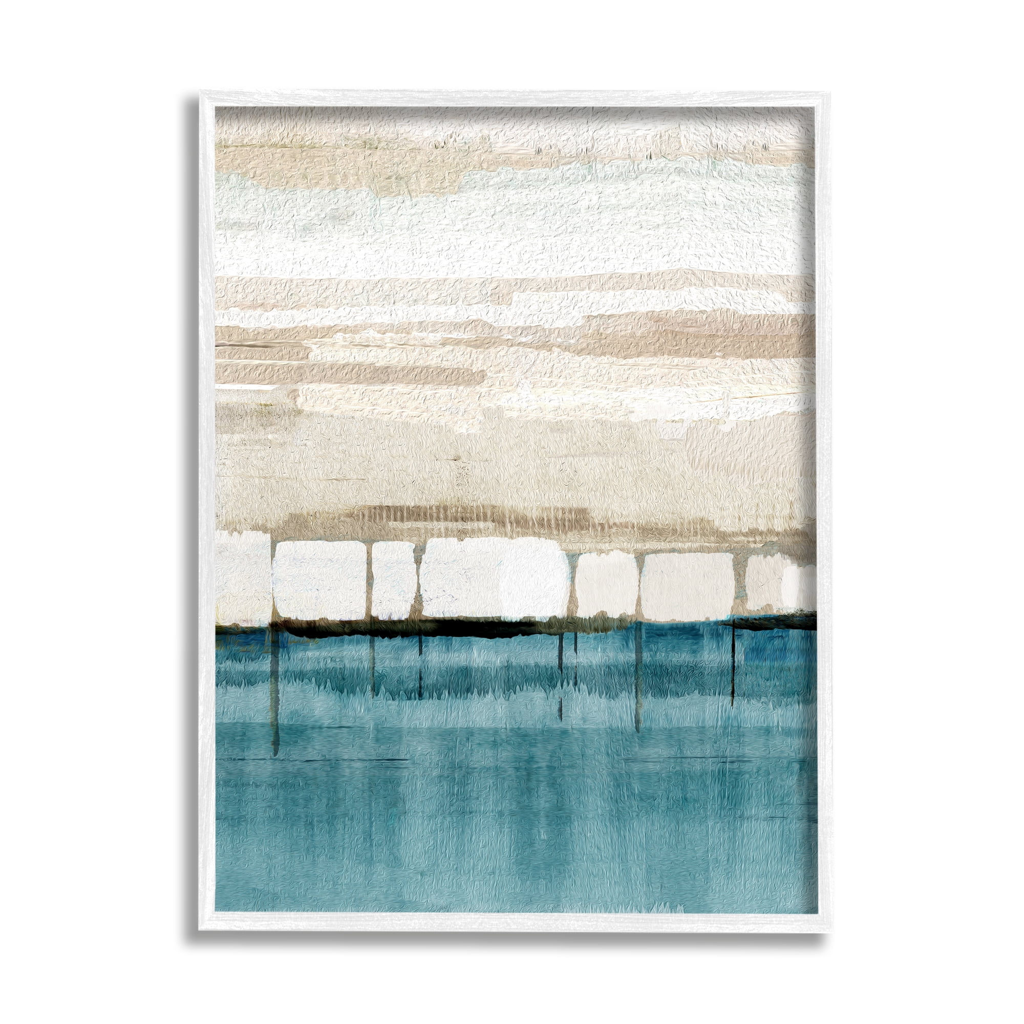 Stupell Industries Modern Landscape Abstraction Abstract Painting White Framed Art Print Wall Art, 24 x 30