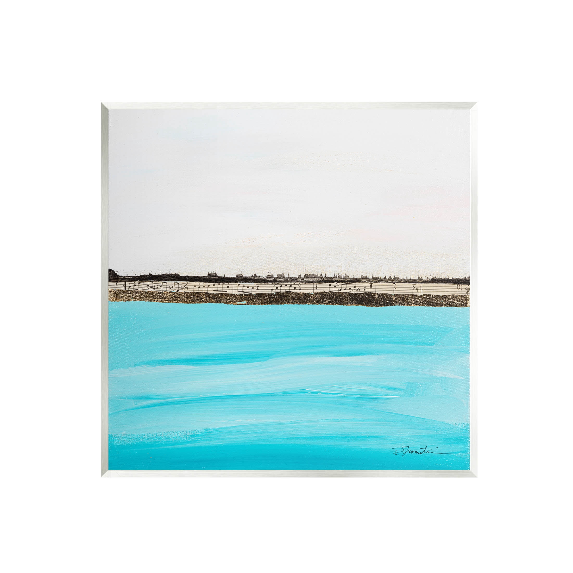 Stupell Industries Modern Landscape Music Notes Collage Painting Unframed Art Print Wall Art, Design by Ruth Fromstein