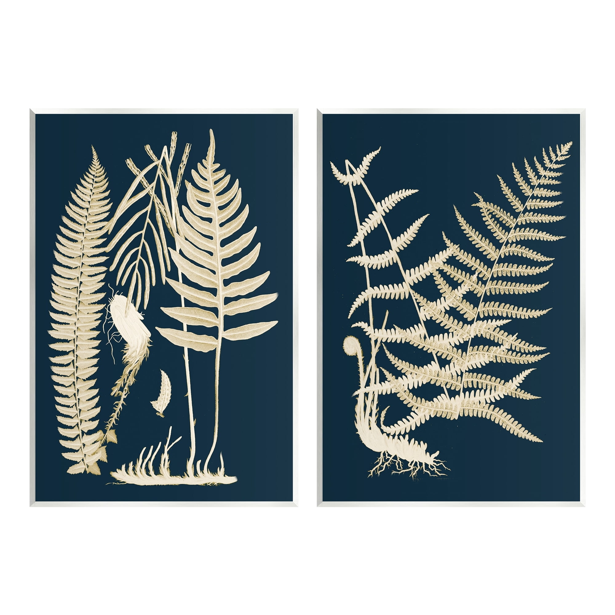 Stupell Industries Modern Layered Vegetation Natural Botanical Leaves Graphic Art Unframed Art Print Wall Art, Set of 2, Design by Piddix