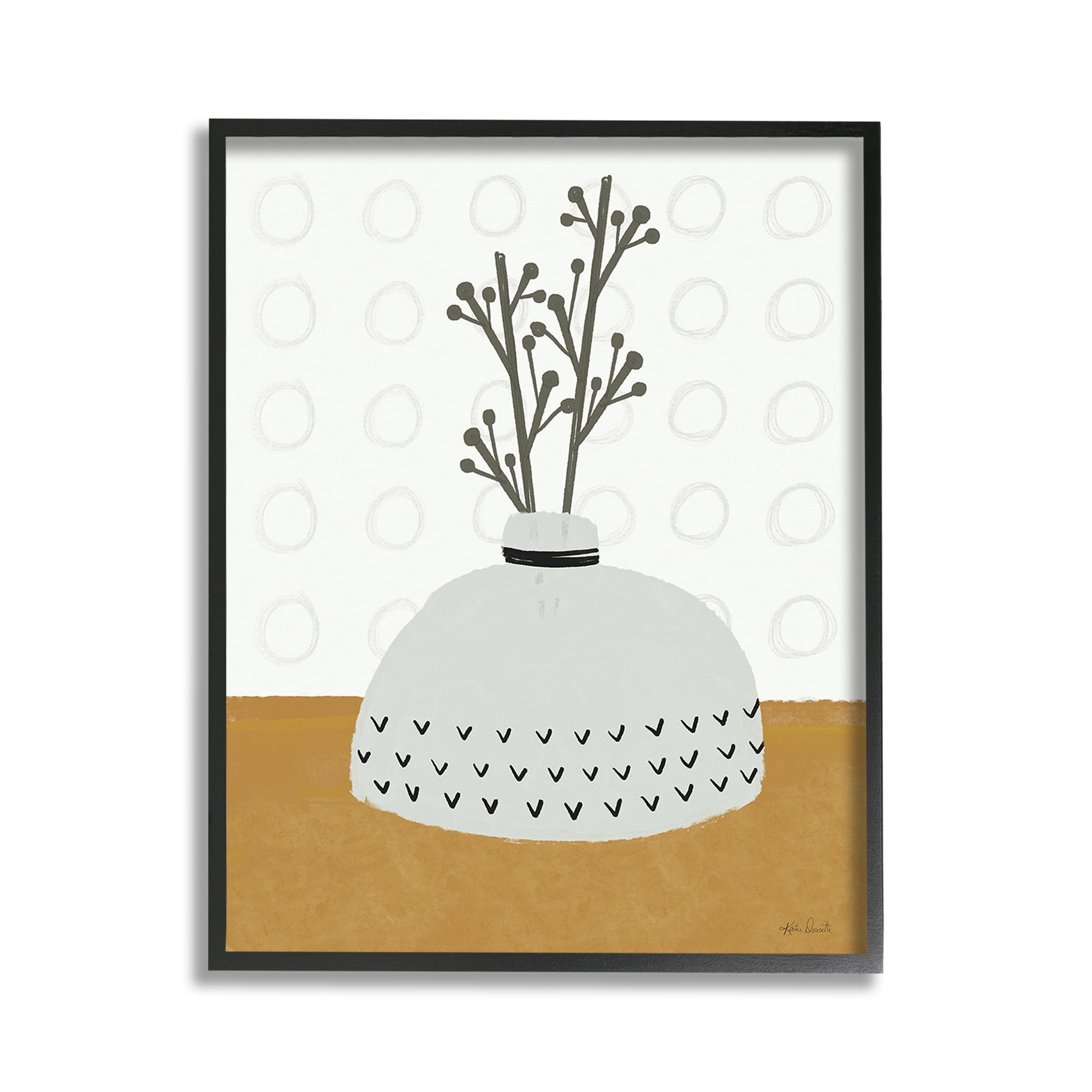 Stupell Industries Modern Leaf Bouquet Botanical & Floral Painting Black Framed Art Print Wall Art, 11 x 14