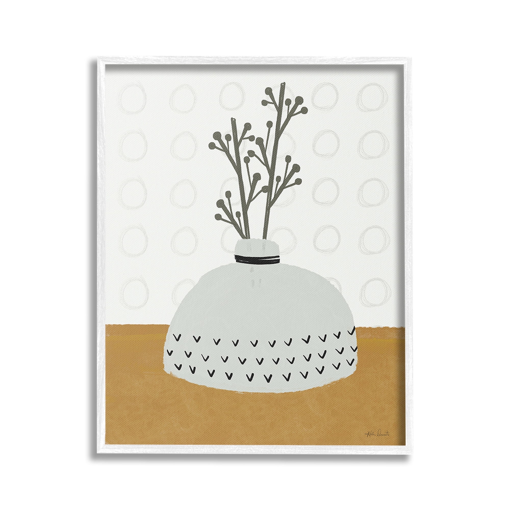 Stupell Industries Modern Leaf Bouquet Botanical & Floral Painting White Framed Art Print Wall Art, 24 x 30