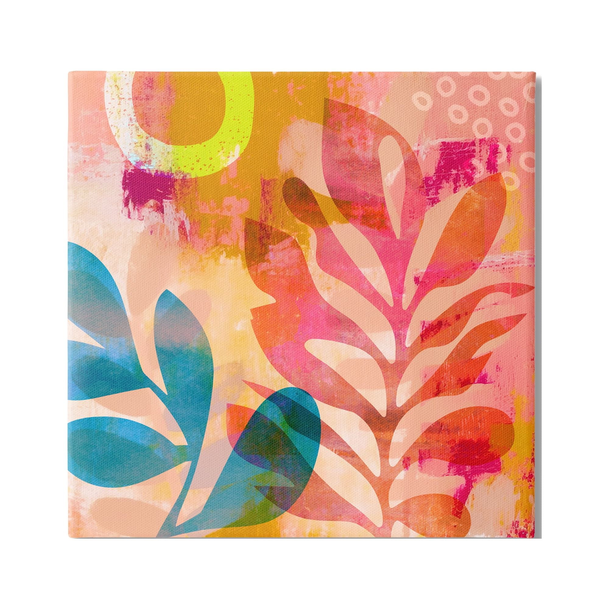 Stupell Industries Modern Leaf Shapes Botanical & Floral Painting Gallery Wrapped Canvas Art Print Wall Art, 36 x 36