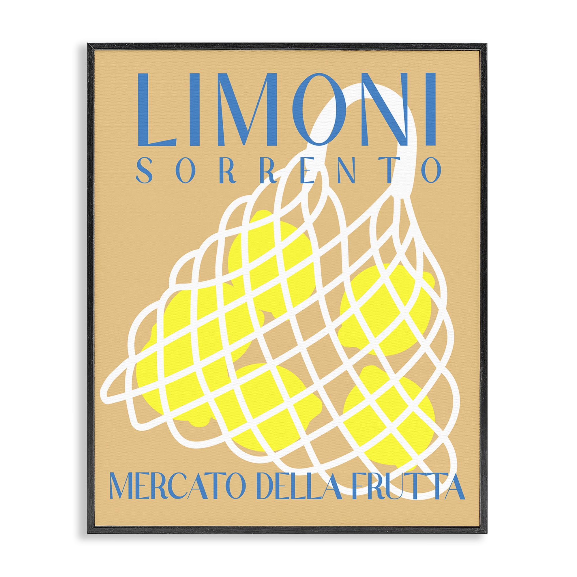 Stupell Industries Modern Lemon Fruit Market Food & Beverage Painting Black Framed Art Print Wall Art, 11 x 14