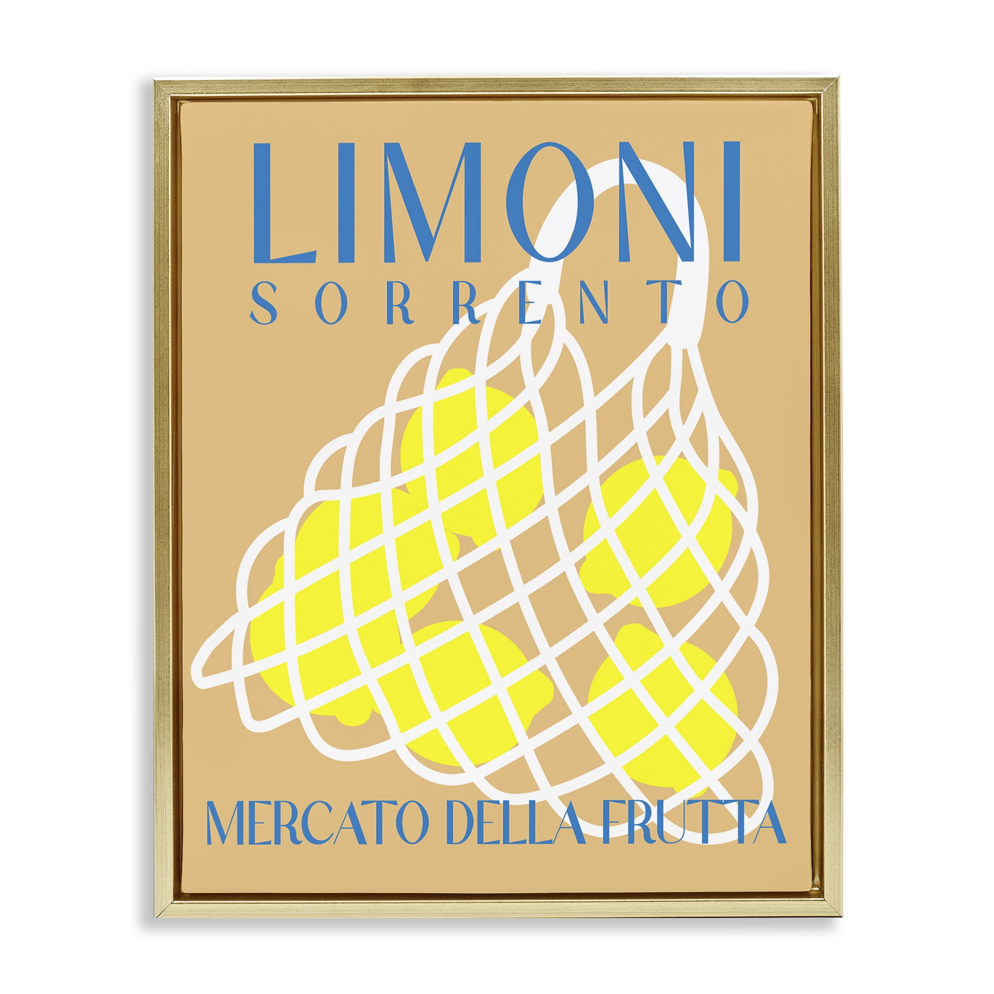 Stupell Industries Modern Lemon Fruit Market Food & Beverage Painting Gold Floater Framed Canvas Art Print Wall Art, 25 x 31
