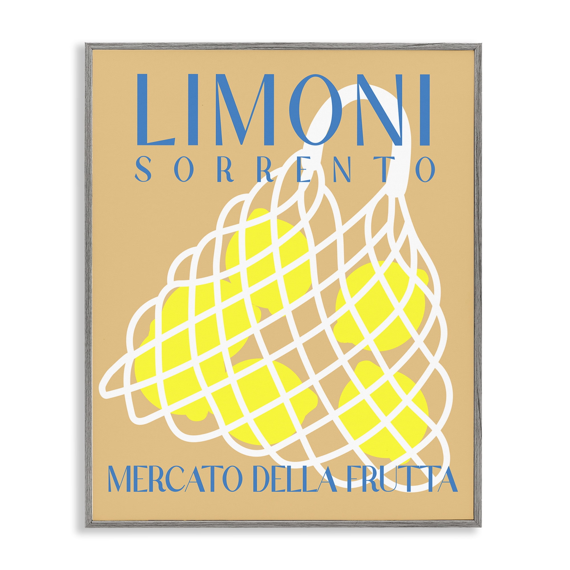 Stupell Industries Modern Lemon Fruit Market Food & Beverage Painting Gray Framed Art Print Wall Art, 11 x 14
