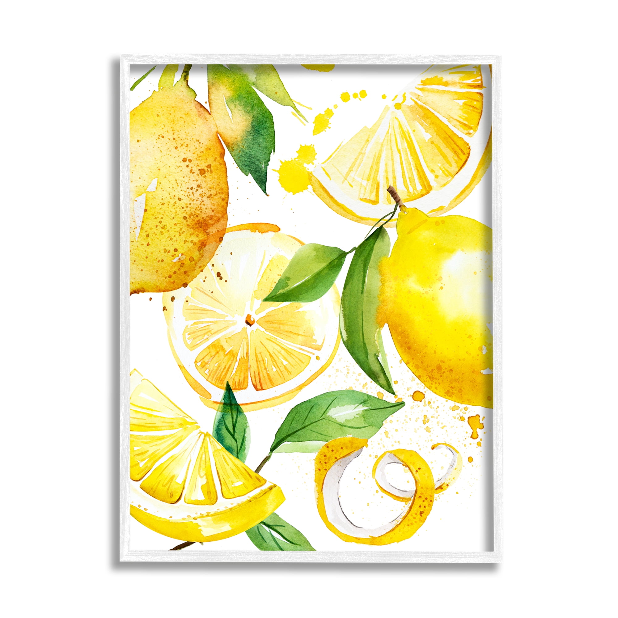 Stupell Industries Modern Lemon Peels Food & Beverage Painting White Framed Art Print Wall Art, 16 x 20