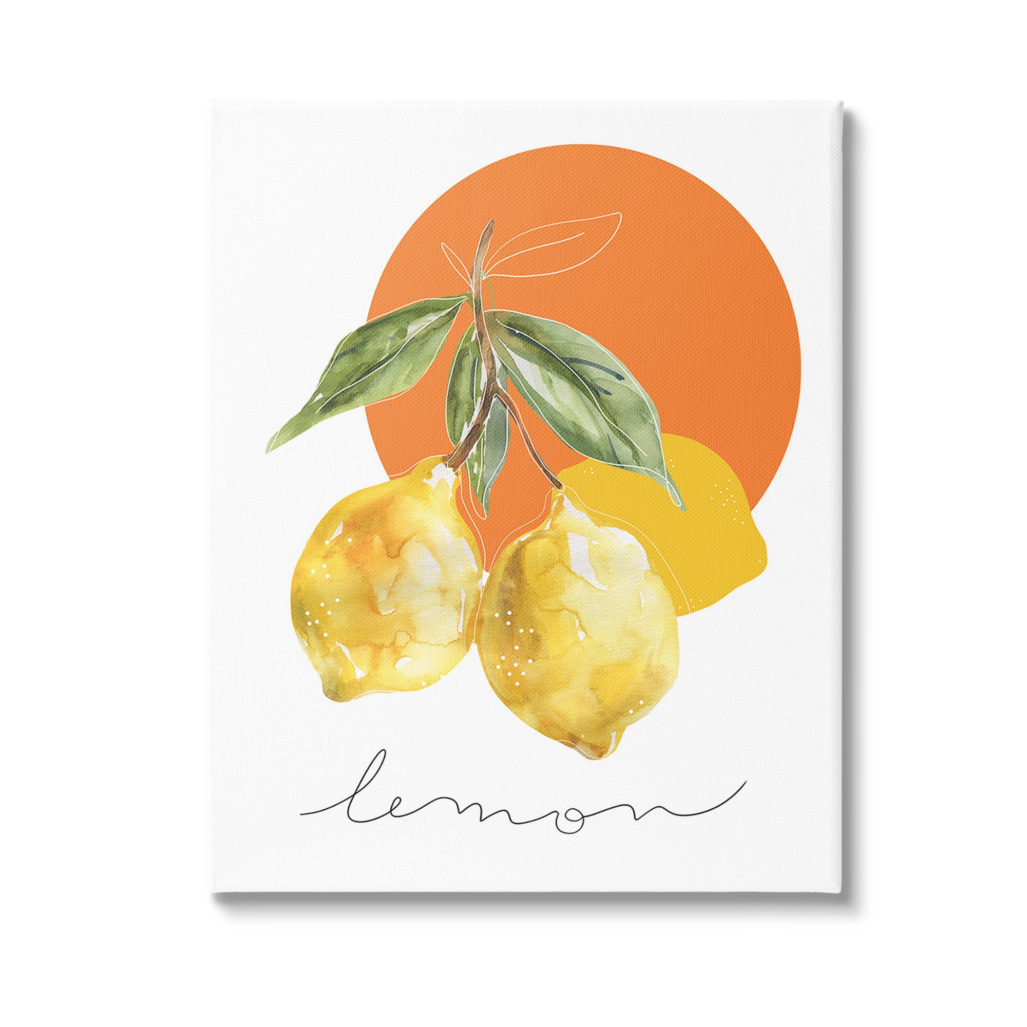 Stupell Industries Modern Lemons Branch Food & Beverage Painting Gallery Wrapped Canvas Art Print Wall Art, 30 x 40