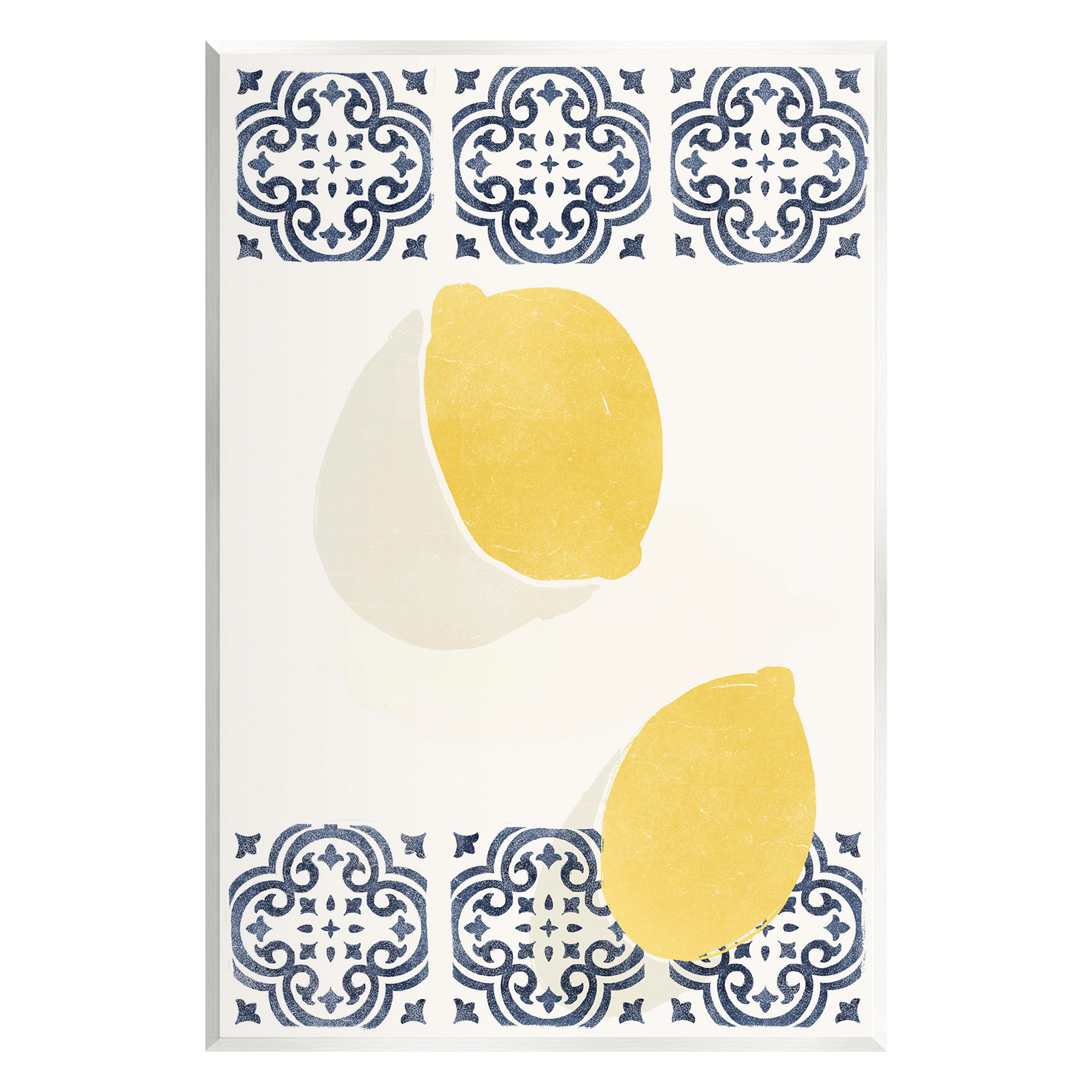 Stupell Industries Modern Lemons with Pattern Food & Beverage Painting Unframed Art Print Wall Art, 13 x 19
