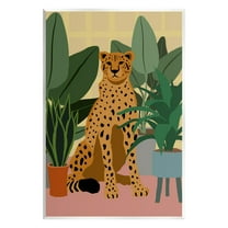Stupell Industries Modern Leopard & Plants Animals & Insects Painting Unframed Art Print Wall Art, 10 x 15