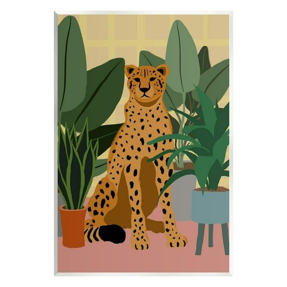 Stupell Industries Modern Leopard & Plants Animals & Insects Painting Unframed Art Print Wall Art, 10 x 15