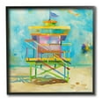 thumbnail image 1 of Stupell Industries Modern Lifeguard Hut Abstract Painting Black Framed Art Print Wall Art, 12 x 12, 1 of 9