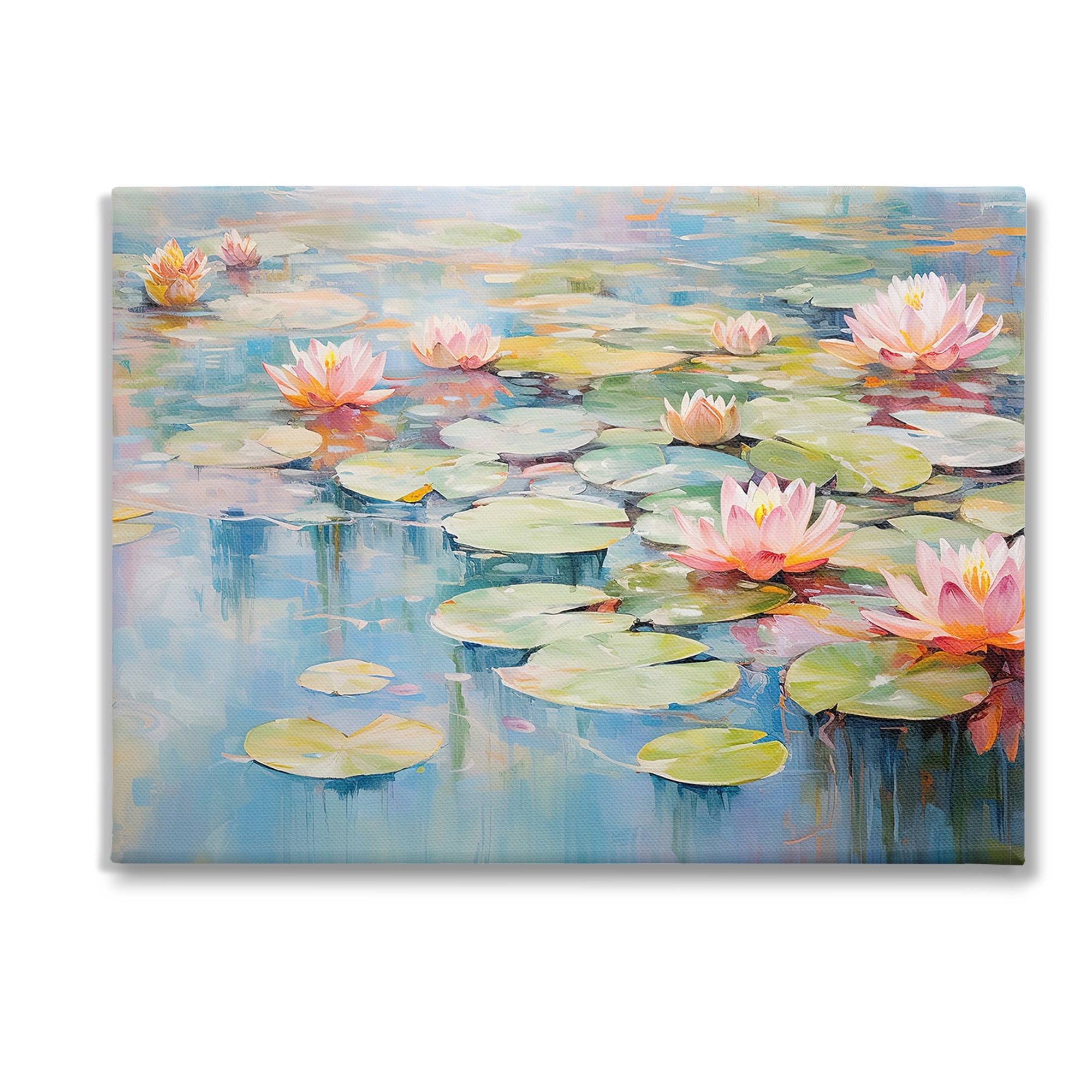 Stupell Industries Modern Lily Pad Painting Landscape Painting Gallery Wrapped Canvas Art Print Wall Art, 48 x 36
