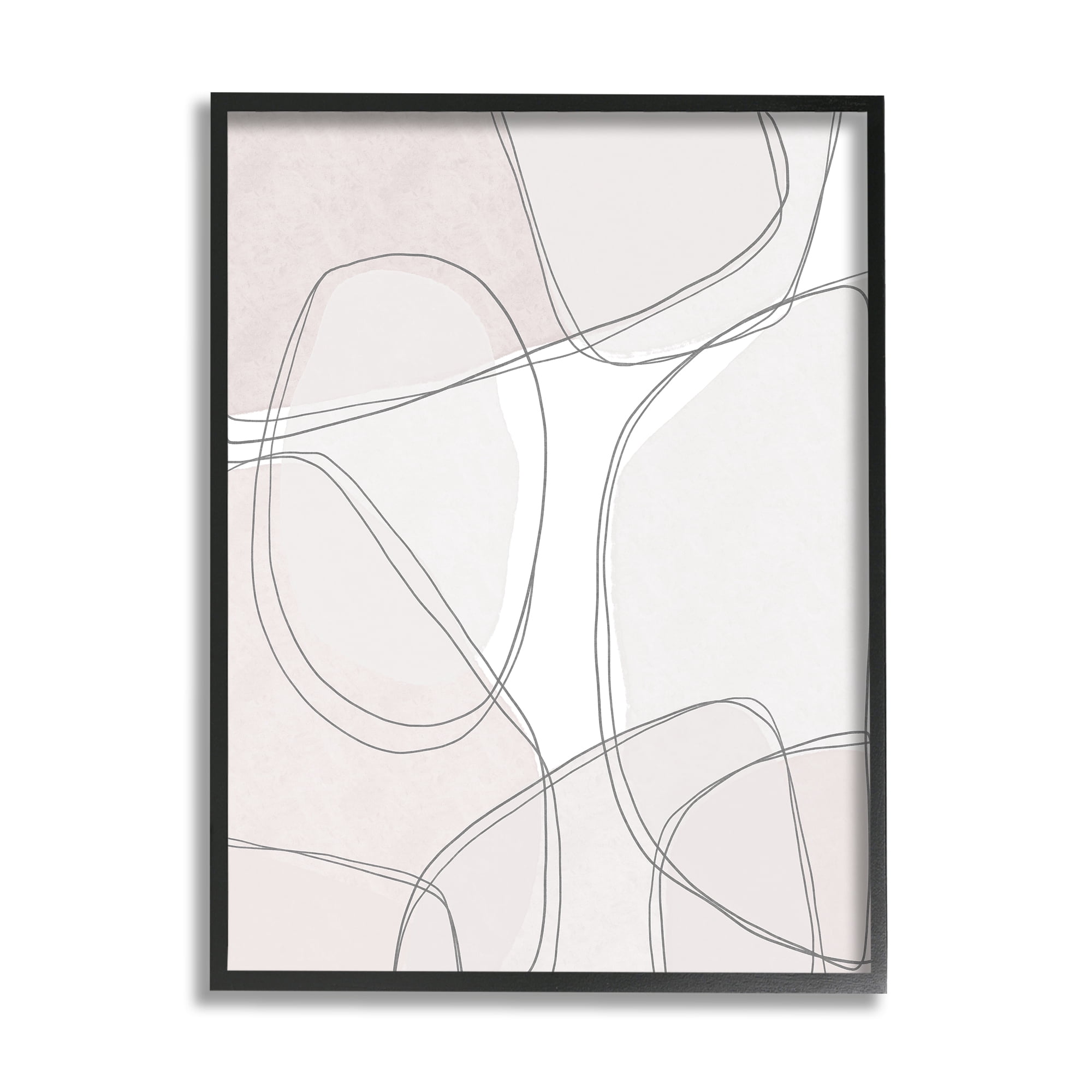 Stupell Industries Modern Lines and Shape Abstractions Thin Grey Details Rustic Painting Black Framed Art Print Wall Art, 11 x 14, Design by Leah Straatsma