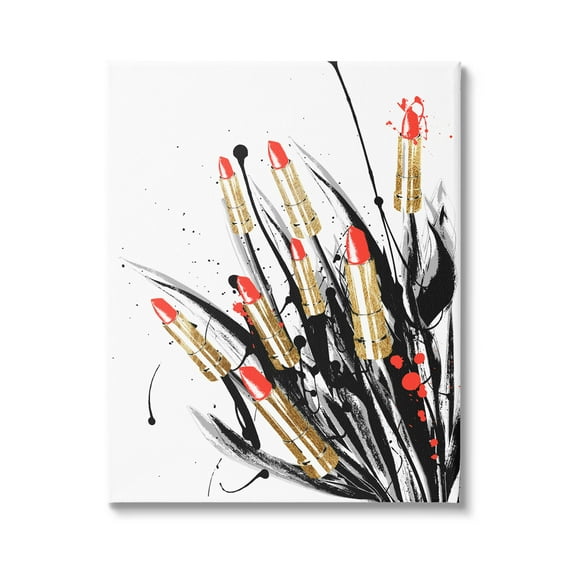 Stupell Industries Modern Lipstick Abstract Forms Graphic Art Gallery Wrapped Canvas Print Wall Art, Design by Lil' Rue