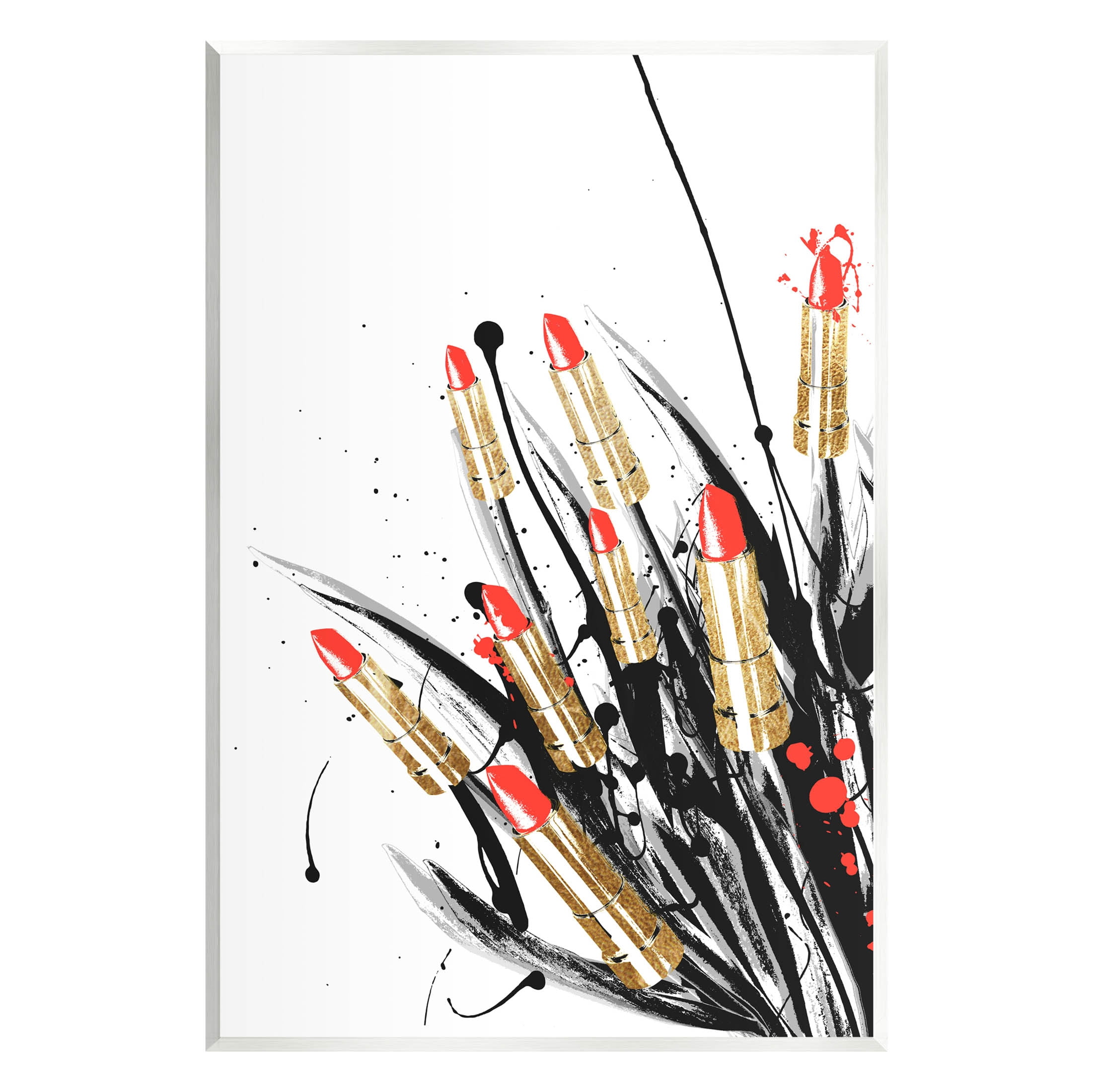 Stupell Industries Modern Lipstick Abstract Forms Graphic Art Unframed Art Print Wall Art, Design by Lil' Rue