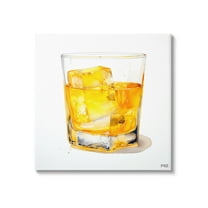 Stupell Industries Modern Liquor Glass Food & Beverage Painting Gallery Wrapped Canvas Art Print Wall Art, 17 x 17
