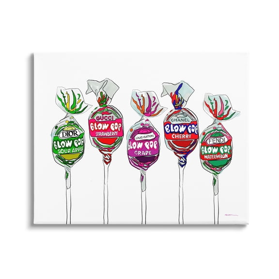 Stupell Industries Modern Lollipop Candy Food & Beverage Painting Gallery Wrapped Canvas Print Wall Art, 40 x 30