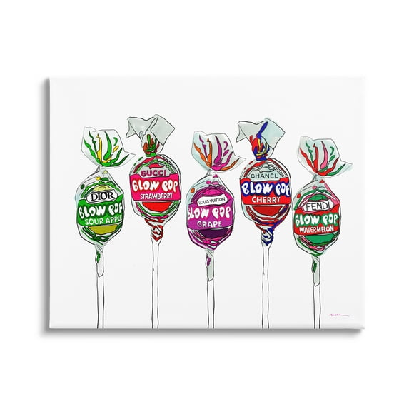 Stupell Industries Modern Lollipop Candy Food & Beverage Painting Gallery Wrapped Canvas Print Wall Art, 48 x 36
