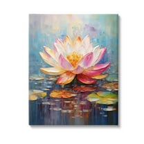 Stupell Industries Modern Lotus Bloom Botanical & Floral Painting Gallery Wrapped Canvas Art Print Wall Art, 16 x 20