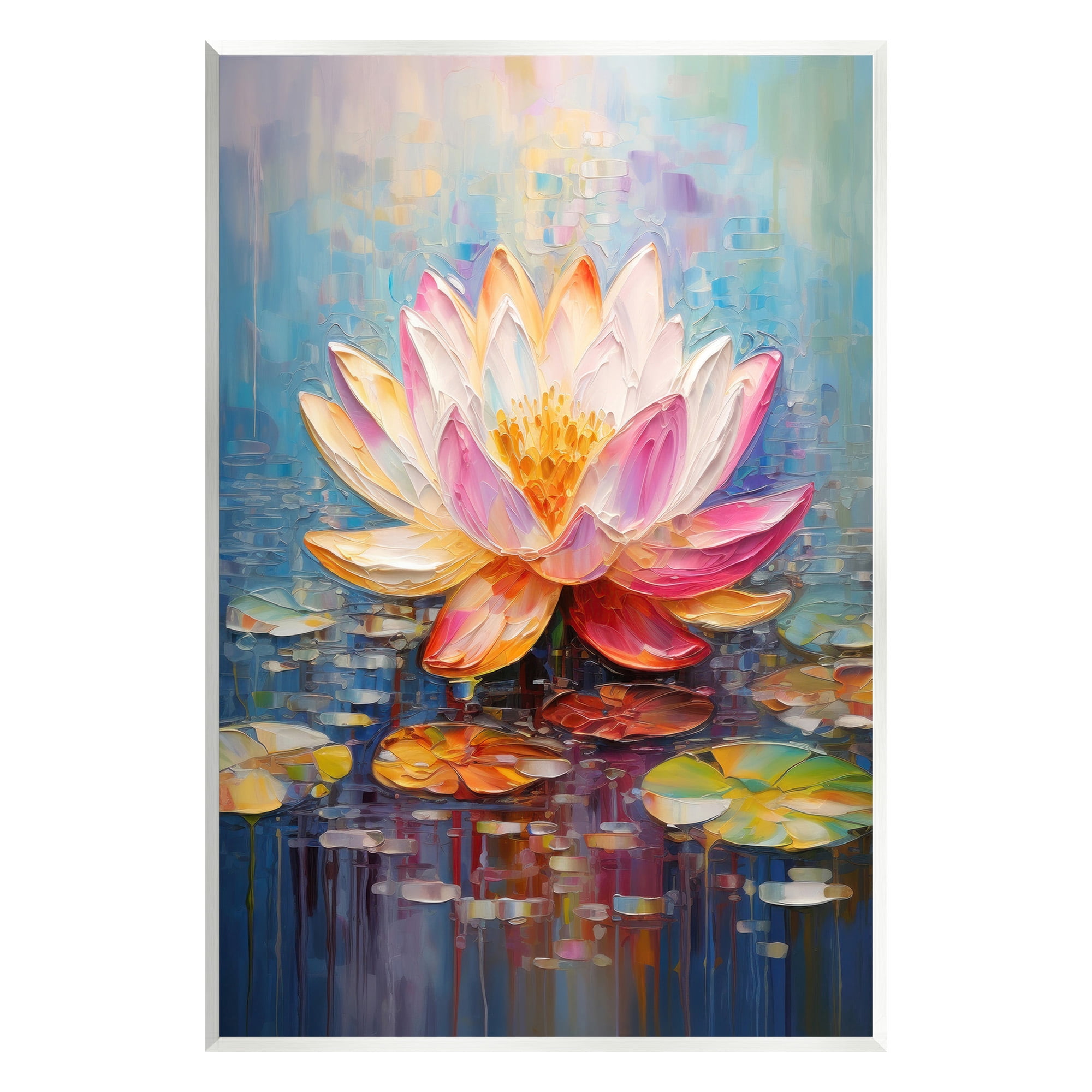 Stupell Industries Modern Lotus Bloom Botanical & Floral Painting Unframed Art Print Wall Art, 13 x 19