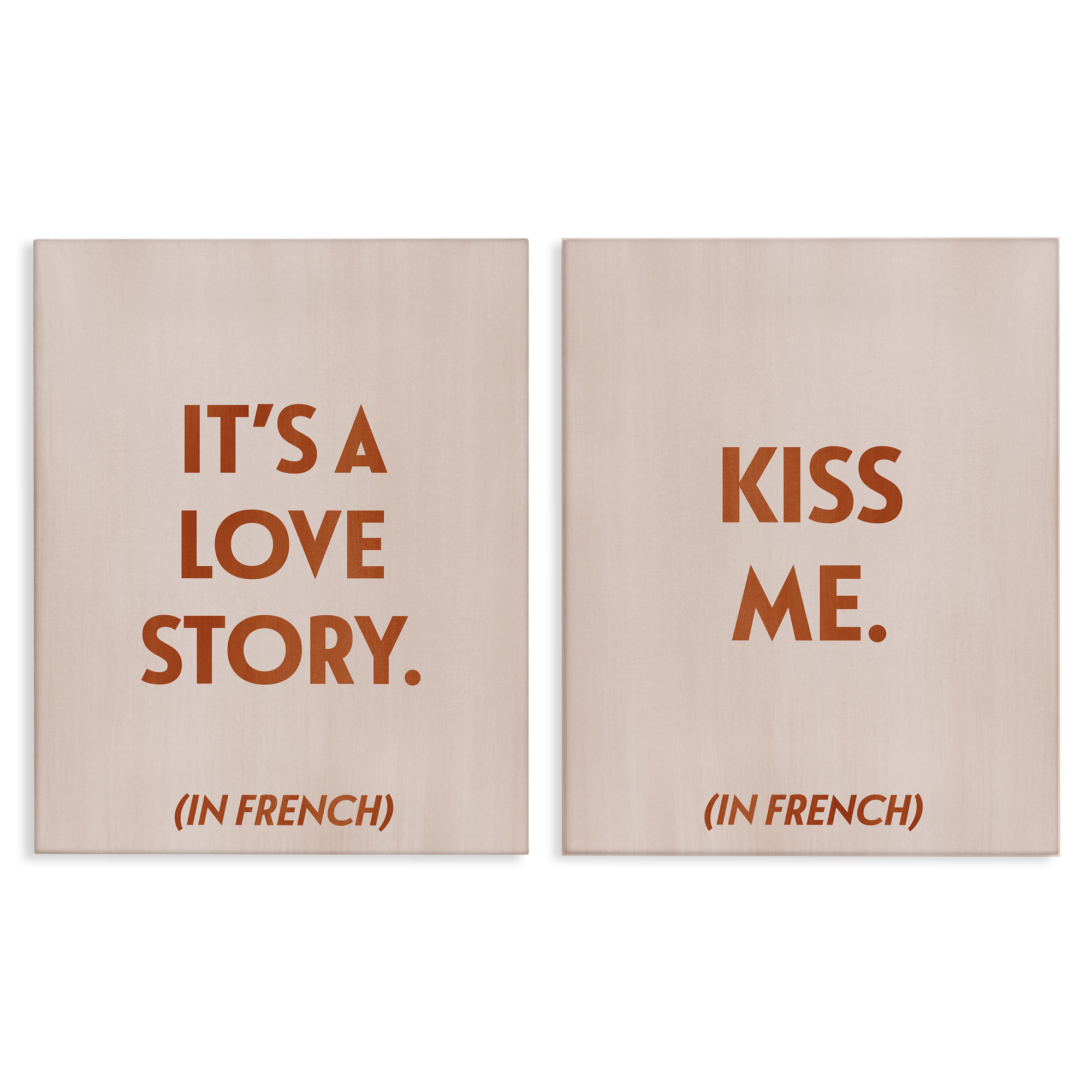 Stupell Industries Modern Love Story Kiss Text & Numbers Painting Wrapped Canvas Art Print Wall Art, 16 x 20, Set of 2